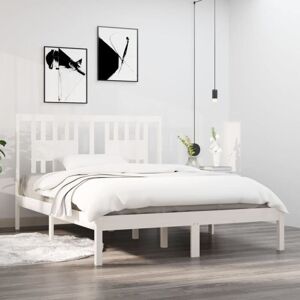 3104059 Bed Frame without Mattress White Solid Wood 120x200 cm (810013+818661) vidaXL 3104059 Bed Frame without Mattress White Solid Wood 120x200 cm (810013+818661) vidaXL