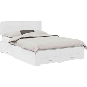 Bed Frame with Headboard White 140 x 190 cm Engineered Wood vidaXL Bed Frame with Headboard White 140 x 190 cm Engineered Wood vidaXL