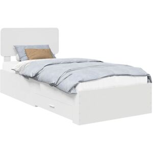Bed Frame with Headboard White 100 x 200 cm Engineered Wood vidaXL Bed Frame with Headboard White 100 x 200 cm Engineered Wood vidaXL
