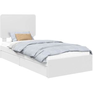 Storage Bed with Headboard White 100 x 200 cm Engineered Wood vidaXL Storage Bed with Headboard White 100 x 200 cm Engineered Wood vidaXL