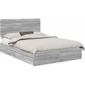 Storage Bed Grey Sonoma 160 x 200 cm Engineered Wood vidaXL Storage Bed Grey Sonoma 160 x 200 cm Engineered Wood vidaXL
