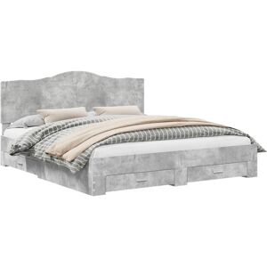 Bed Frame Concrete Grey 180 x 200 cm Engineered Wood vidaXL Bed Frame Concrete Grey 180 x 200 cm Engineered Wood vidaXL