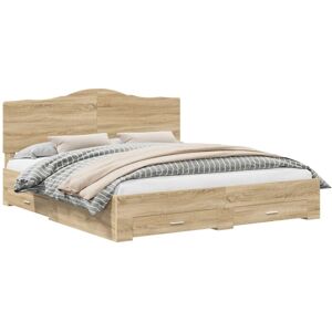 Bed Frame with Drawer Sonoma Oak 180 x 200 cm Engineered Wood vidaXL Bed Frame with Drawer Sonoma Oak 180 x 200 cm Engineered Wood vidaXL