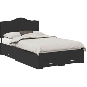 Bed Frame with Headboard Black 135 x 190 cm Engineered Wood vidaXL Bed Frame with Headboard Black 135 x 190 cm Engineered Wood vidaXL