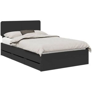 Bed Frame with Drawer Black 120 x 190 cm Engineer Wood vidaXL Bed Frame with Drawer Black 120 x 190 cm Engineer Wood vidaXL