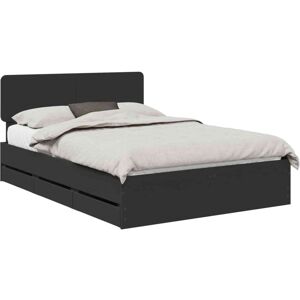 Bed Frame with Drawer Black 150 x 200 cm Engineer Wood vidaXL Bed Frame with Drawer Black 150 x 200 cm Engineer Wood vidaXL