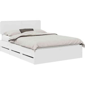 Bed Frame with Drawer White 160 x 200 cm Engineer Wood vidaXL Bed Frame with Drawer White 160 x 200 cm Engineer Wood vidaXL