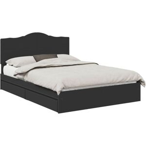 Storage Bed with Headboard Black 150 x 200 cm Engineered Wood vidaXL Storage Bed with Headboard Black 150 x 200 cm Engineered Wood vidaXL
