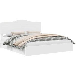 Storage Bed with Headboard White 180 x 200 cm Engineered Wood vidaXL Storage Bed with Headboard White 180 x 200 cm Engineered Wood vidaXL