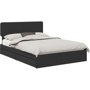 Storage Bed with Headboard Black 150 x 200 cm Engineered Wood vidaXL Storage Bed with Headboard Black 150 x 200 cm Engineered Wood vidaXL