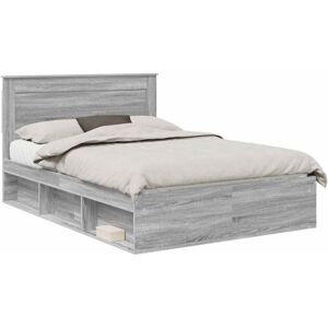 Bed Frame with Drawer Grey Sonoma 150 x 200 cm Solid Pine Wood vidaXL Bed Frame with Drawer Grey Sonoma 150 x 200 cm Solid Pine Wood vidaXL