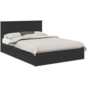 Storage Bed with Headboard Black 150 x 200 cm Engineered Wood vidaXL Storage Bed with Headboard Black 150 x 200 cm Engineered Wood vidaXL