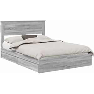 Storage Bed Grey Sonoma 160 x 200 cm Engineered Wood vidaXL Storage Bed Grey Sonoma 160 x 200 cm Engineered Wood vidaXL