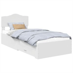 Bed Frame with Headboard White 90 x 200 cm Engineered Wood vidaXL Bed Frame with Headboard White 90 x 200 cm Engineered Wood vidaXL