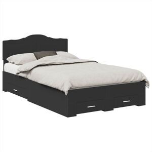 Bed Frame with Headboard Black 135 x 190 cm Engineered Wood vidaXL Bed Frame with Headboard Black 135 x 190 cm Engineered Wood vidaXL