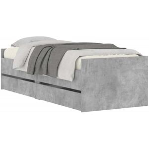 Bed Frame with Drawers without Mattress Concrete Grey 90x200 cm vidaXL Bed Frame with Drawers without Mattress Concrete Grey 90x200 cm vidaXL