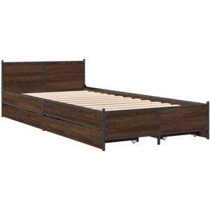 Bed Frame with Drawers without Mattress Brown Oak 100x200 cm Vidaxl Bed Frame with Drawers without Mattress Brown Oak 100x200 cm Vidaxl