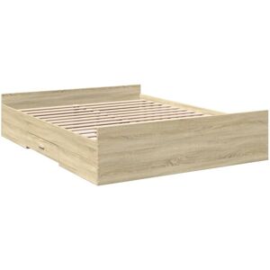 Bed Frame with Drawers without Mattress Sonoma Oak 160x200 cm Vidaxl Bed Frame with Drawers without Mattress Sonoma Oak 160x200 cm Vidaxl