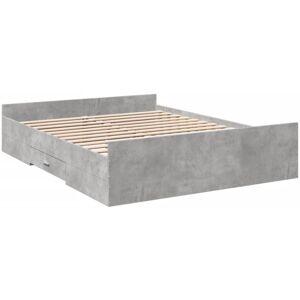 Bed Frame with Drawers without Mattress Concrete Grey 160x200 cm Vidaxl Bed Frame with Drawers without Mattress Concrete Grey 160x200 cm Vidaxl