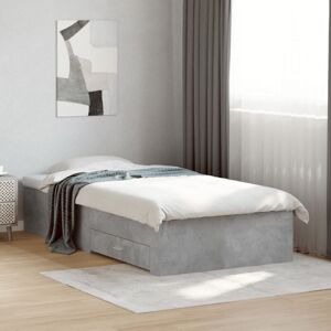 Bed Frame with Drawers without Mattress Concrete Grey 100x200 cm vidaXL Bed Frame with Drawers without Mattress Concrete Grey 100x200 cm vidaXL