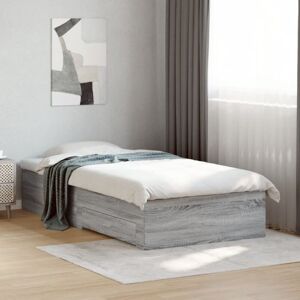Bed Frame with Drawers without Mattress Grey Sonoma 90x200 cm Vidaxl Bed Frame with Drawers without Mattress Grey Sonoma 90x200 cm Vidaxl