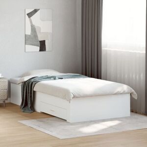Bed Frame with Drawers without Mattress White 75x190 cm Small Single Vidaxl Bed Frame with Drawers without Mattress White 75x190 cm Small Single Vidaxl