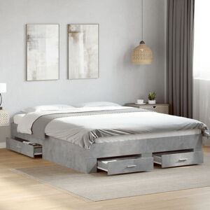 Bed Frame with Drawers without Mattress Concrete Grey 160x200 cm Vidaxl Bed Frame with Drawers without Mattress Concrete Grey 160x200 cm Vidaxl