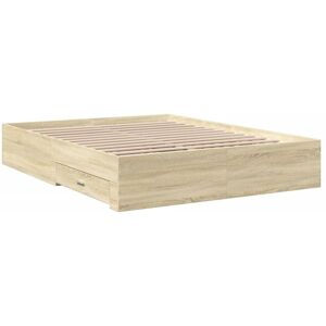 Bed Frame with Drawers without Mattress Sonoma Oak 160x200 cm Vidaxl Bed Frame with Drawers without Mattress Sonoma Oak 160x200 cm Vidaxl