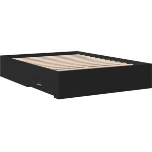 Bed Frame with Drawers without Mattress Black 120x190 cm Small Double Vidaxl Bed Frame with Drawers without Mattress Black 120x190 cm Small Double Vidaxl