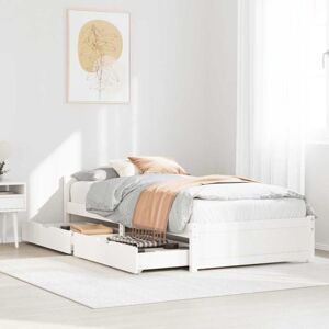 vidaXL White Bed Frame with Storage Drawers - Bed Type vidaXL White Bed Frame with Storage Drawers - Bed Type