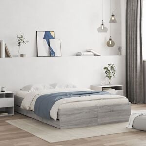 Bed Frame with Drawers without Mattress Grey Sonoma 120x190 cm Small Double Vidaxl Bed Frame with Drawers without Mattress Grey Sonoma 120x190 cm Small Double Vidaxl