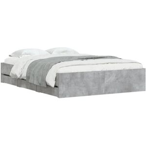 Bed Frame with Drawers without Mattress Concrete Grey 120x190 cm Small Double Vidaxl Bed Frame with Drawers without Mattress Concrete Grey 120x190 cm Small Double Vidaxl