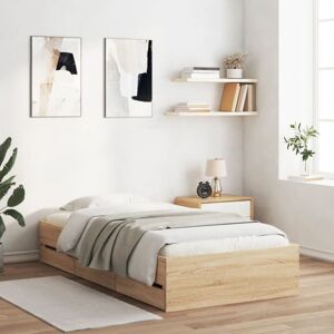 Bed Frame with Drawers without Mattress Sonoma Oak 100x200 cm Vidaxl Bed Frame with Drawers without Mattress Sonoma Oak 100x200 cm Vidaxl