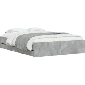 Bed Frame with Drawers without Mattress Concrete Grey 120x200 cm Vidaxl Bed Frame with Drawers without Mattress Concrete Grey 120x200 cm Vidaxl