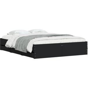 Bed Frame with Drawers without Mattress Black 140x190 cm Vidaxl Bed Frame with Drawers without Mattress Black 140x190 cm Vidaxl