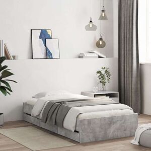 Bed Frame with Drawers without Mattress Concrete Grey 75x190 cm Small Single Vidaxl Bed Frame with Drawers without Mattress Concrete Grey 75x190 cm Small Single Vidaxl