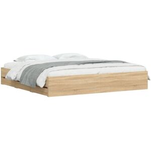 Bed Frame with Drawers without Mattress Sonoma Oak 160x200 cm Vidaxl Bed Frame with Drawers without Mattress Sonoma Oak 160x200 cm Vidaxl