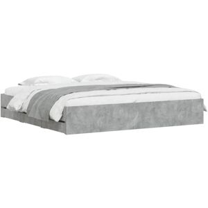 Bed Frame with Drawers without Mattress Concrete Grey 160x200 cm Vidaxl Bed Frame with Drawers without Mattress Concrete Grey 160x200 cm Vidaxl
