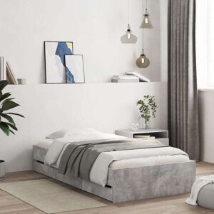 Bed Frame with Drawers without Mattress Concrete Grey 90x200 cm Vidaxl Bed Frame with Drawers without Mattress Concrete Grey 90x200 cm Vidaxl