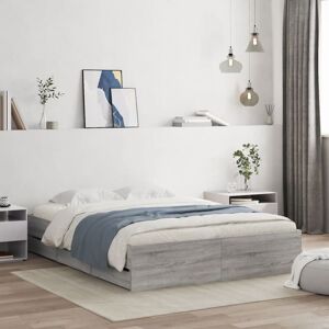 Bed Frame with Drawers without Mattress Grey Sonoma 150x200 cm King Size Vidaxl Bed Frame with Drawers without Mattress Grey Sonoma 150x200 cm King Size Vidaxl