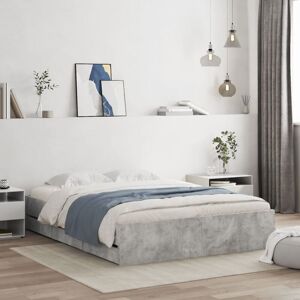 Bed Frame with Drawers without Mattress Concrete Grey 150x200 cm King Size Vidaxl Bed Frame with Drawers without Mattress Concrete Grey 150x200 cm King Size Vidaxl