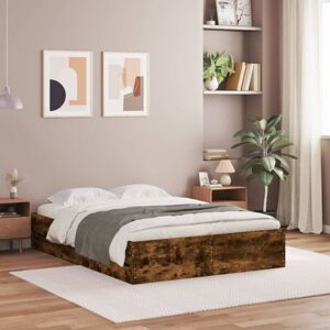 vidaXL Bed Frame with Drawers Smoked Oak - Bed Type vidaXL Bed Frame with Drawers Smoked Oak - Bed Type