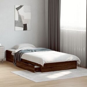 Bed Frame with Drawers without Mattress Brown Oak 100x200 cm Vidaxl Bed Frame with Drawers without Mattress Brown Oak 100x200 cm Vidaxl