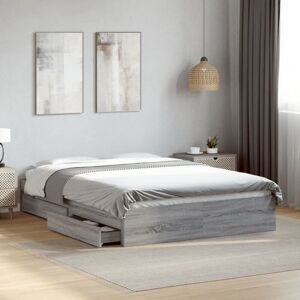 Bed Frame with Drawers without Mattress Grey Sonoma 120x200 cm Vidaxl Bed Frame with Drawers without Mattress Grey Sonoma 120x200 cm Vidaxl