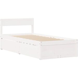 Bed Frame without Mattress White 90x190 cm Single Solid Wood Pine Vidaxl Bed Frame without Mattress White 90x190 cm Single Solid Wood Pine Vidaxl