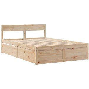 Bed Frame without Mattress 135x190 cm Double Solid Wood Pine Vidaxl Bed Frame without Mattress 135x190 cm Double Solid Wood Pine Vidaxl