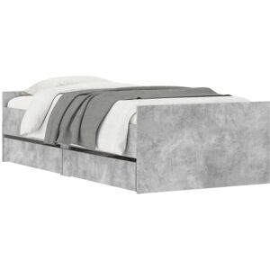 Bed Frame with Drawers without Mattress Concrete Grey 90x200 cm Vidaxl Bed Frame with Drawers without Mattress Concrete Grey 90x200 cm Vidaxl