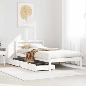 vidaXL Bed Frame White 75x190 cm - Bed Frame vidaXL Bed Frame White 75x190 cm - Bed Frame