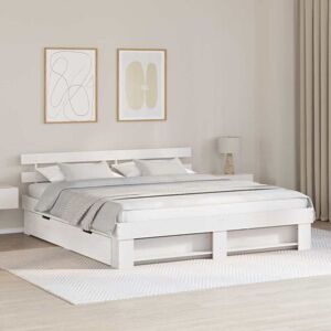 Bed Frame with Headboard White 180 x 200 cm Solid pine wood Vidaxl Bed Frame with Headboard White 180 x 200 cm Solid pine wood Vidaxl