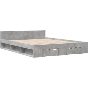 Bed Frame with Drawers without Mattress Concrete Grey 160x200 cm Vidaxl Bed Frame with Drawers without Mattress Concrete Grey 160x200 cm Vidaxl